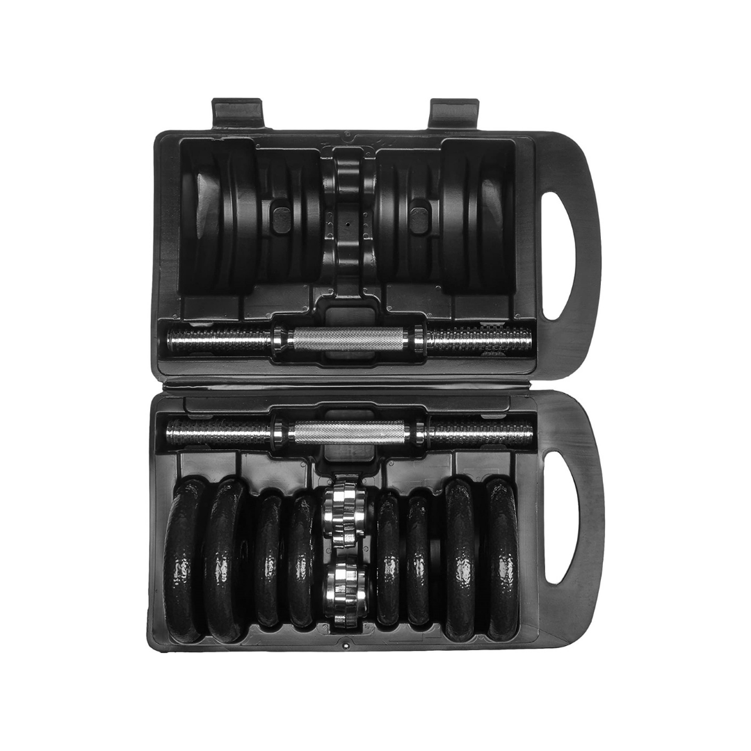 Cast Iron Adjustable Dumbbell Set with Barbell Bar Connector - Jack Righteous