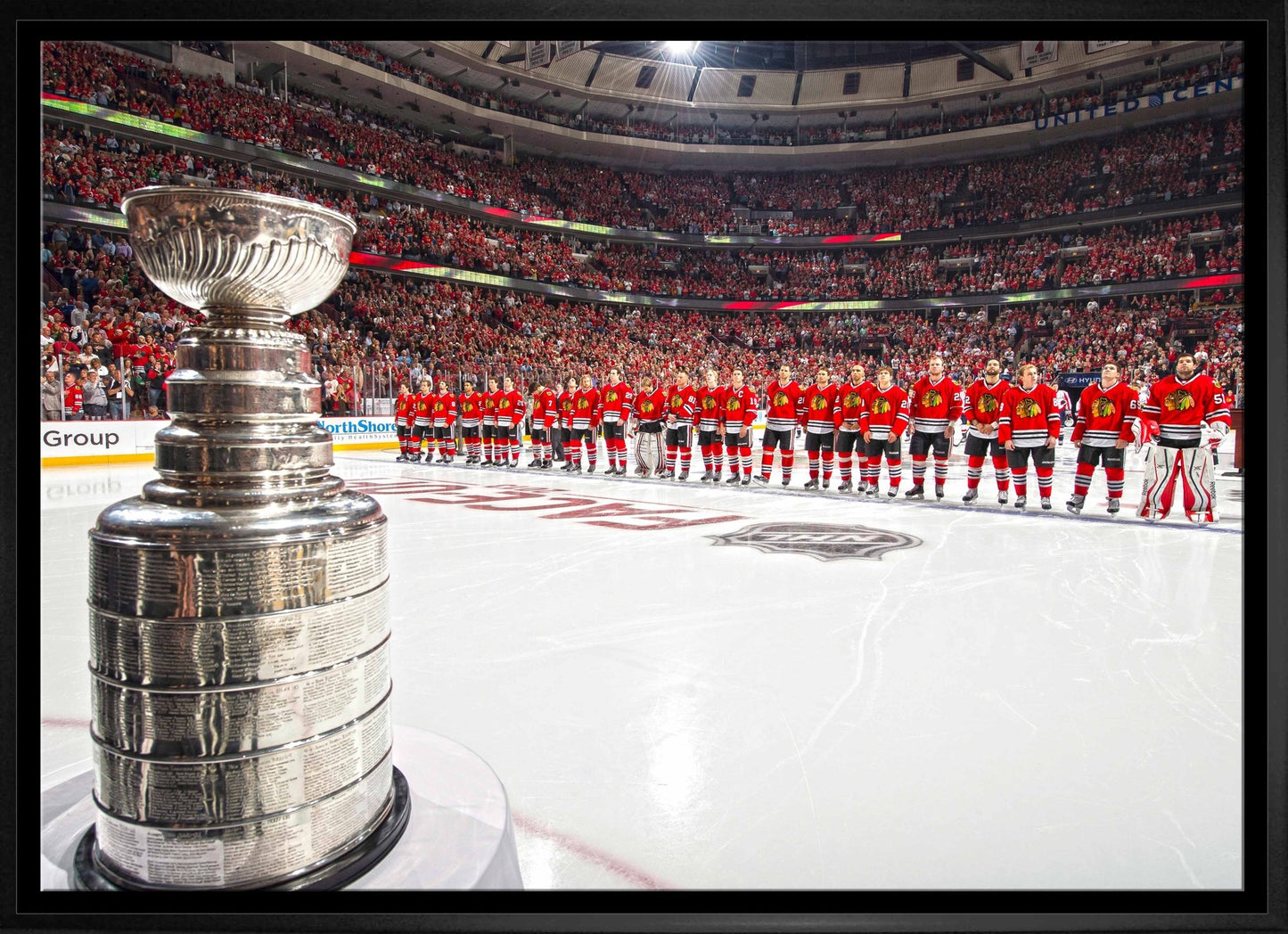 Chicago Blackhawks Framed 20x29 Stanley Cup In Foreground Canvas - Jack Righteous