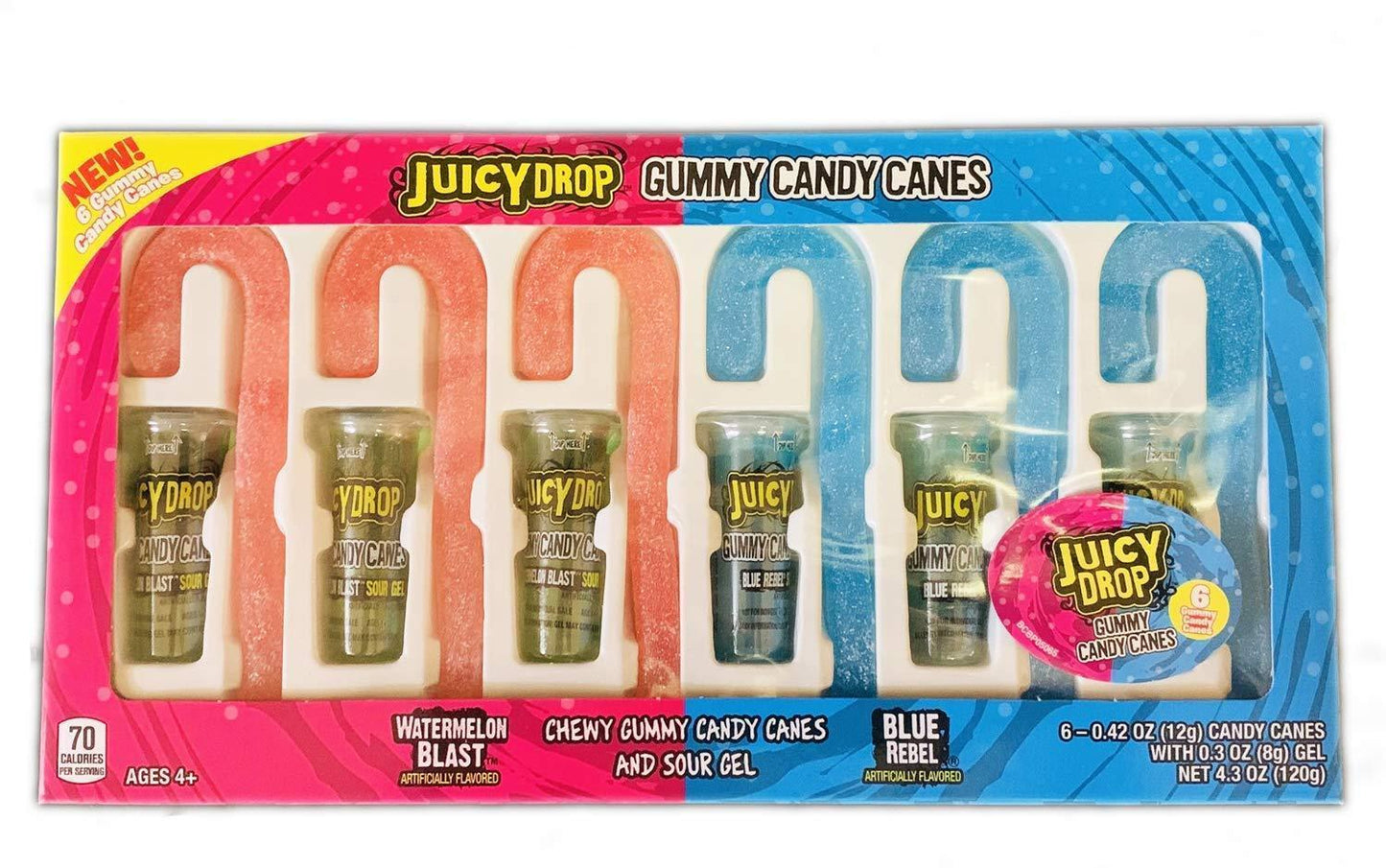 Christmas Juicy Drop Sour Gummy Candy Canes