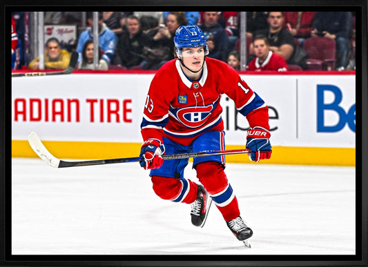 Cole Caufield 20x29 Framed Canvas Montreal Canadiens - Jack Righteous