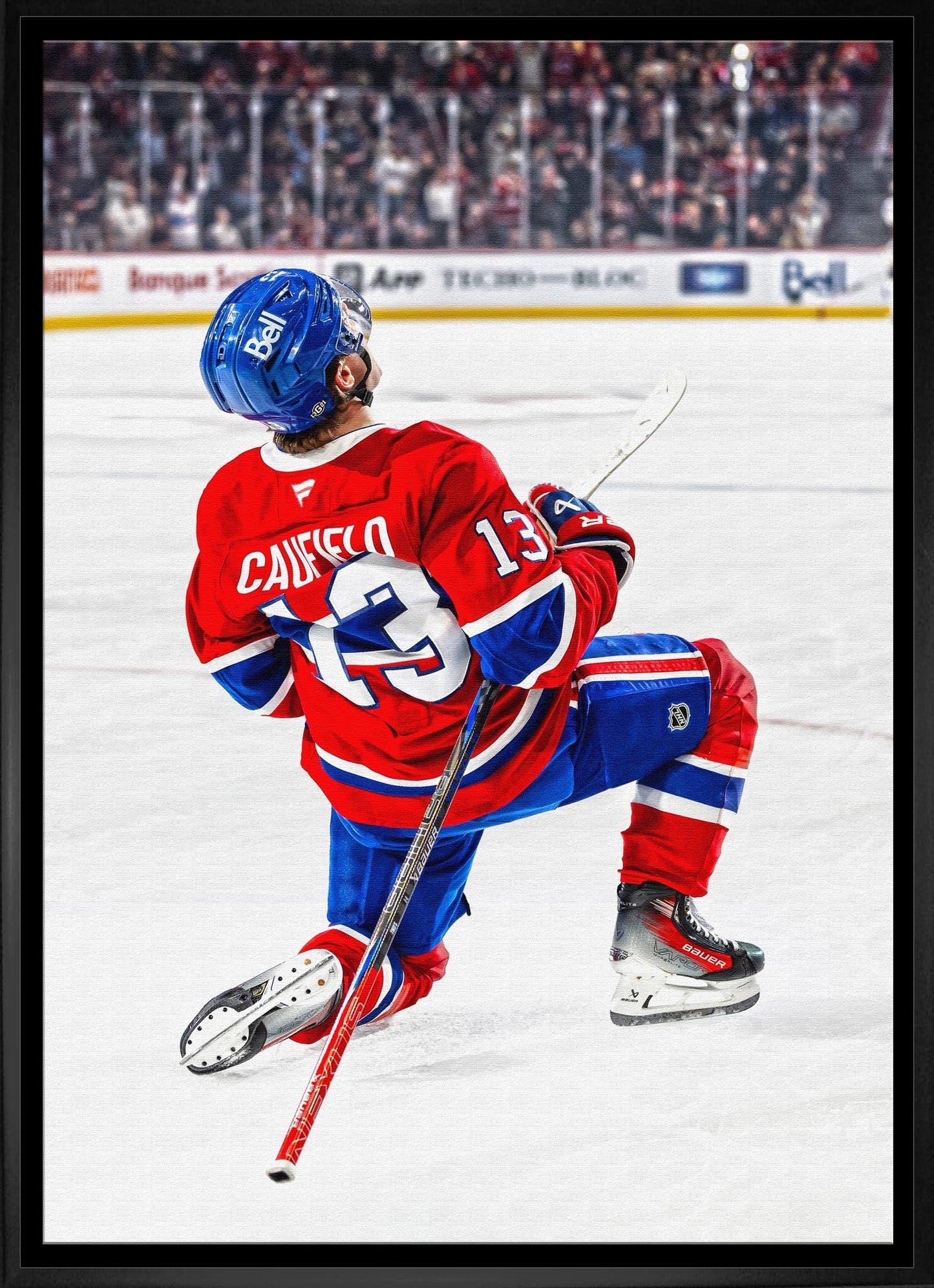 Cole Caufield 20x29 Unsigned Framed Canvas Canadiens Celebration - Jack Righteous