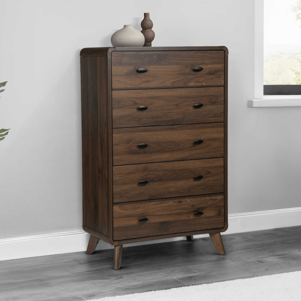 Commode 5 tiroirs en finition noyer - Monarch (I5234) - Jack Righteous