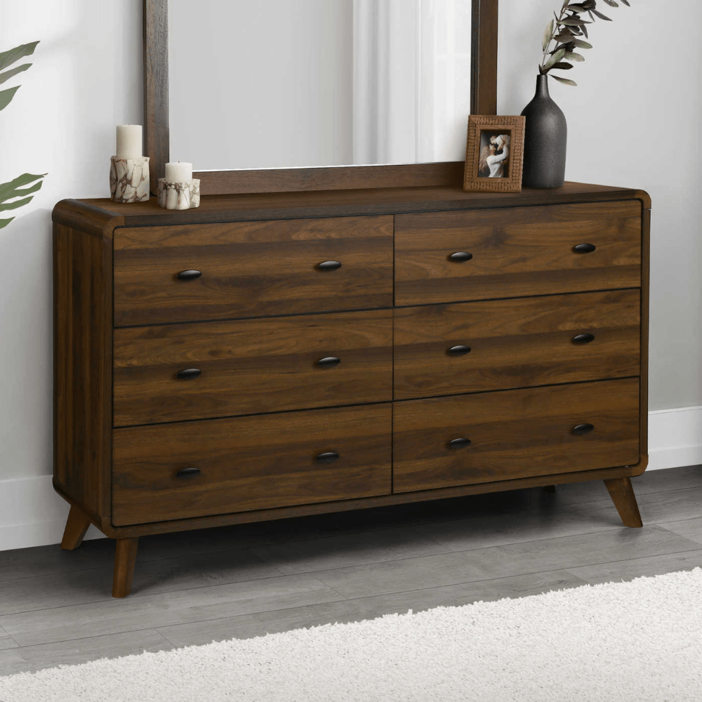Commode 6 tiroirs en finition noyer - Monarch (I5231) - Jack Righteous