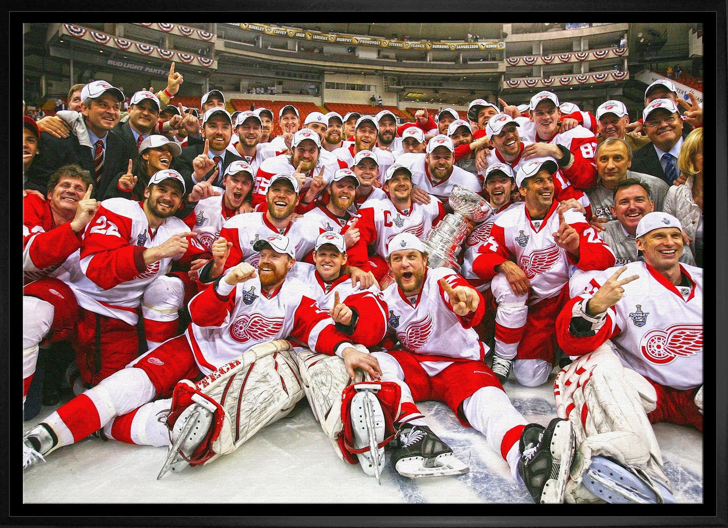Detroit Red Wings 20x29 Framed Canvas 2008 Stanley Cup - Jack Righteous