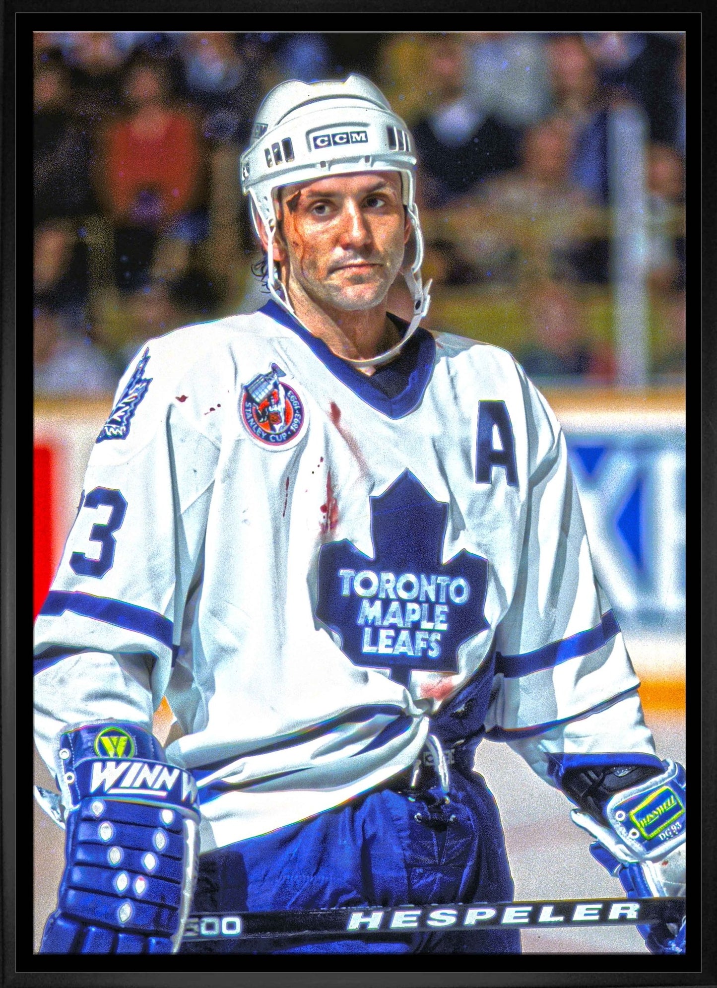 Doug Gilmour Toronto Maple Leafs Framed Canvas Bloody Warrior Canvas - Jack Righteous