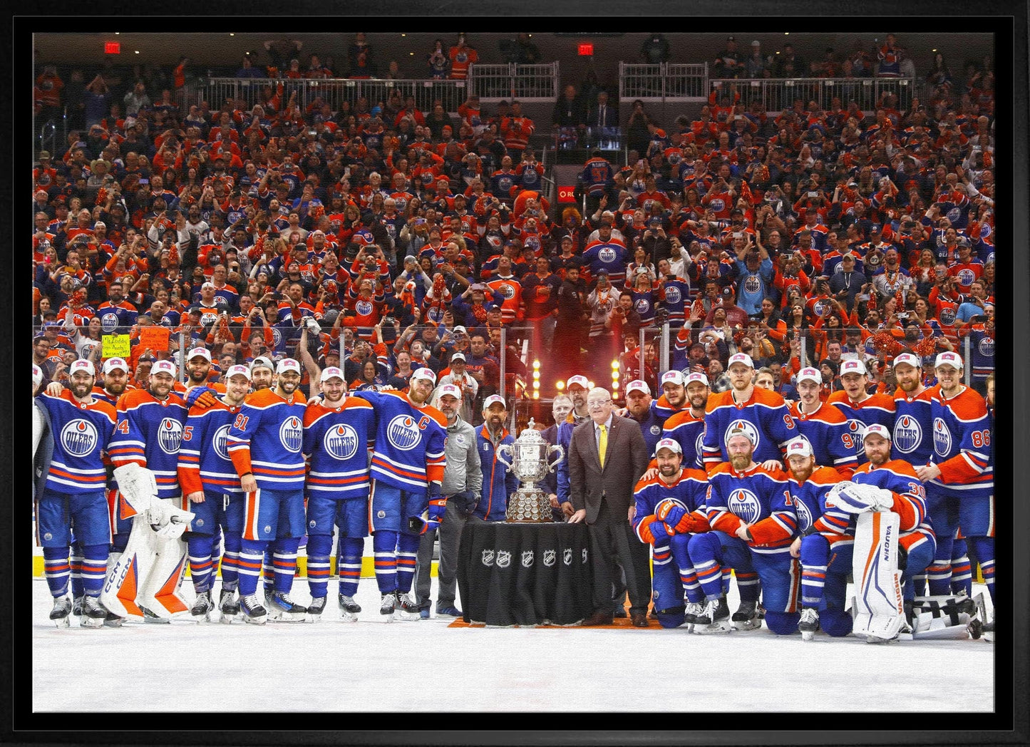 Edmonton Oilers 20x29 Framed Canvas Conference Final Trophy - Jack Righteous