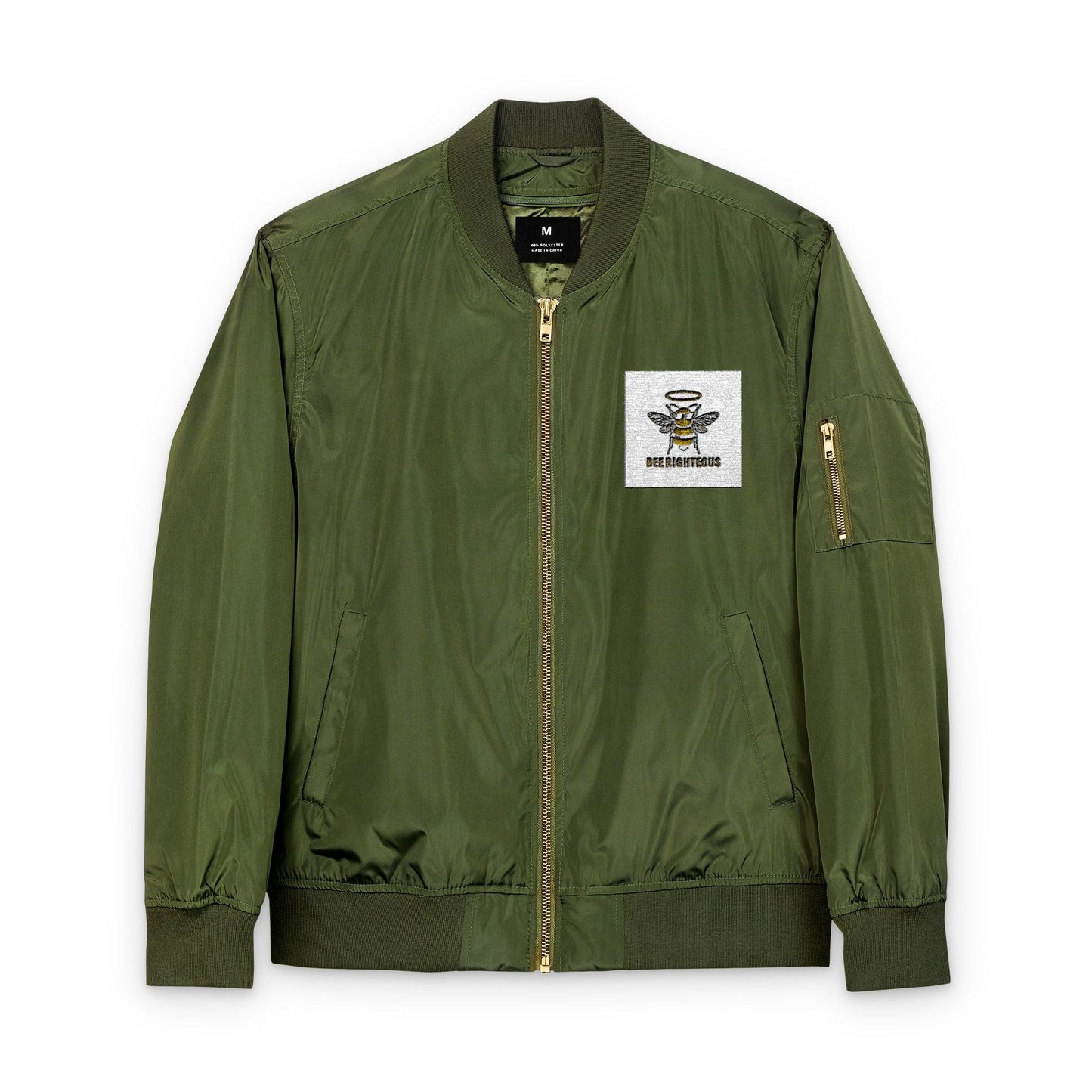 Embroidered Bomber Jacket - BEE RIGHTEOUS Design - Jack Righteous