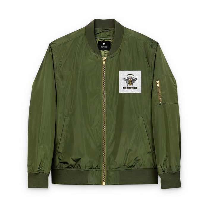 Embroidered Bomber Jacket - BEE RIGHTEOUS Design - Jack Righteous