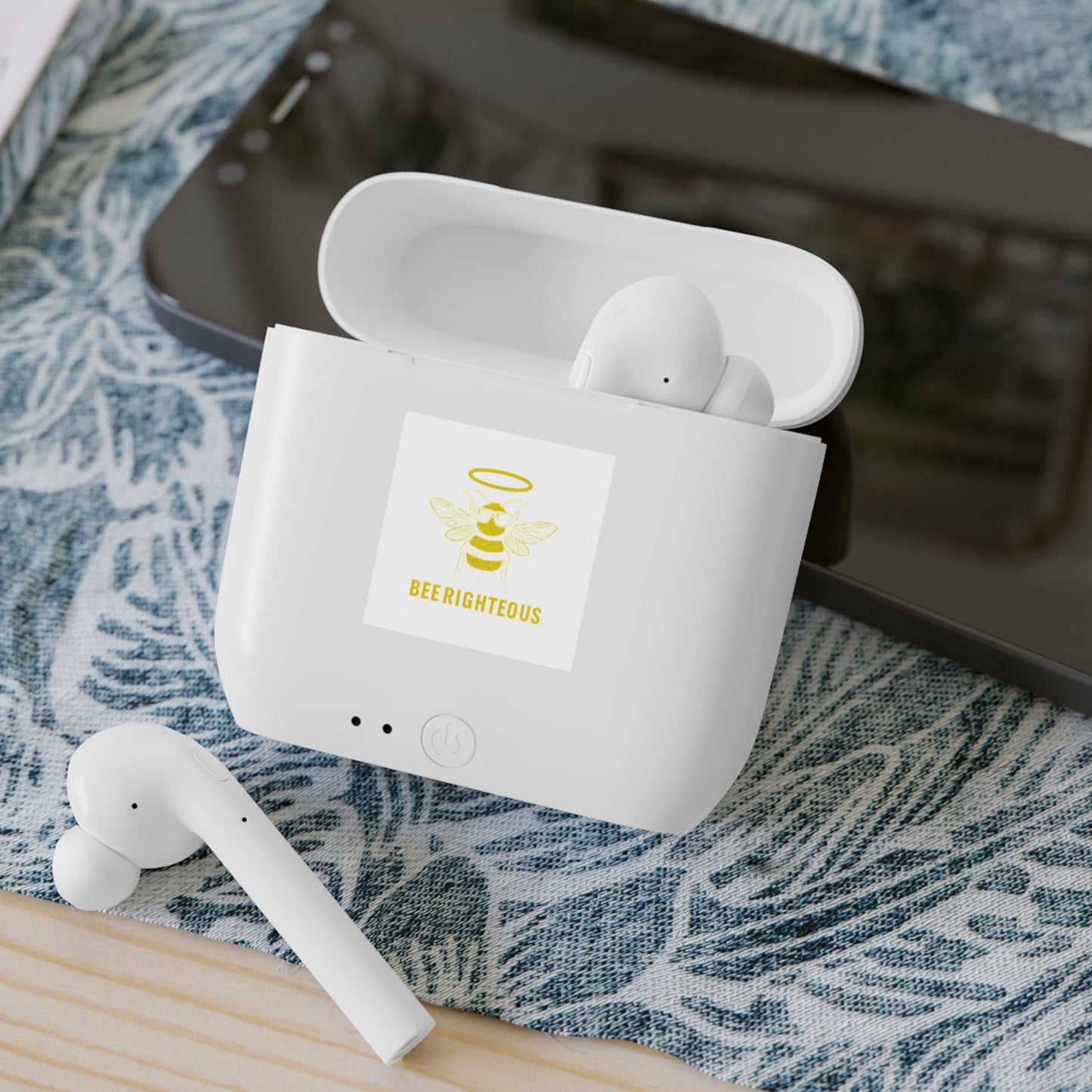 Essos Wireless Earbuds - Bee Righted Jewelry Case, Bluetooth Earbuds, Tech Gift, Music Lover Accessories, Unique Earbud Holder - Jack Righteous