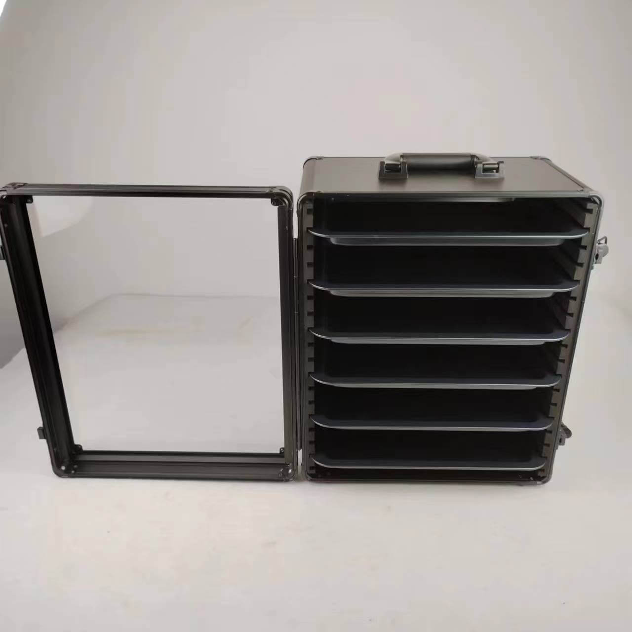 EVORETRO Aluminum Miniatures Display Case with 5 Magnetic Trays - Jack Righteous