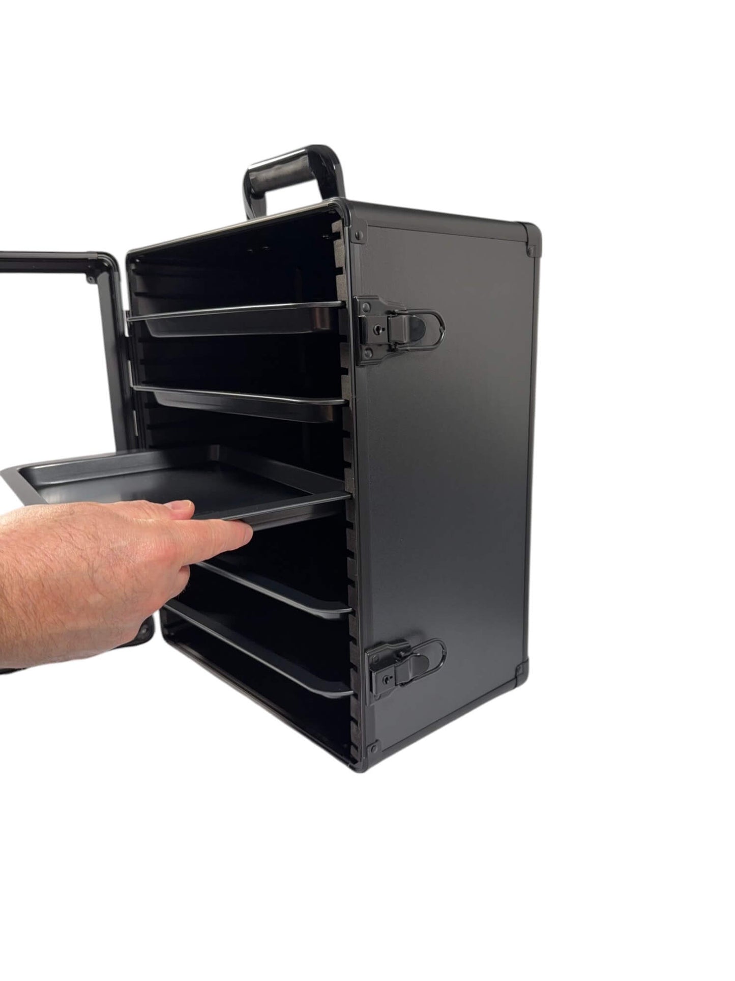 EVORETRO Aluminum Miniatures Display Case with 5 Magnetic Trays - Jack Righteous