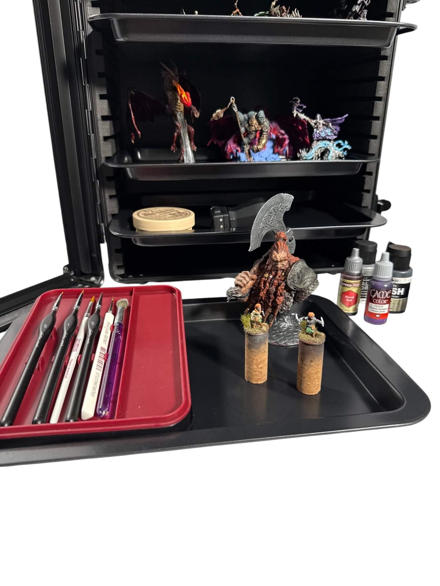 EVORETRO Aluminum Miniatures Display Case with 5 Magnetic Trays - Jack Righteous