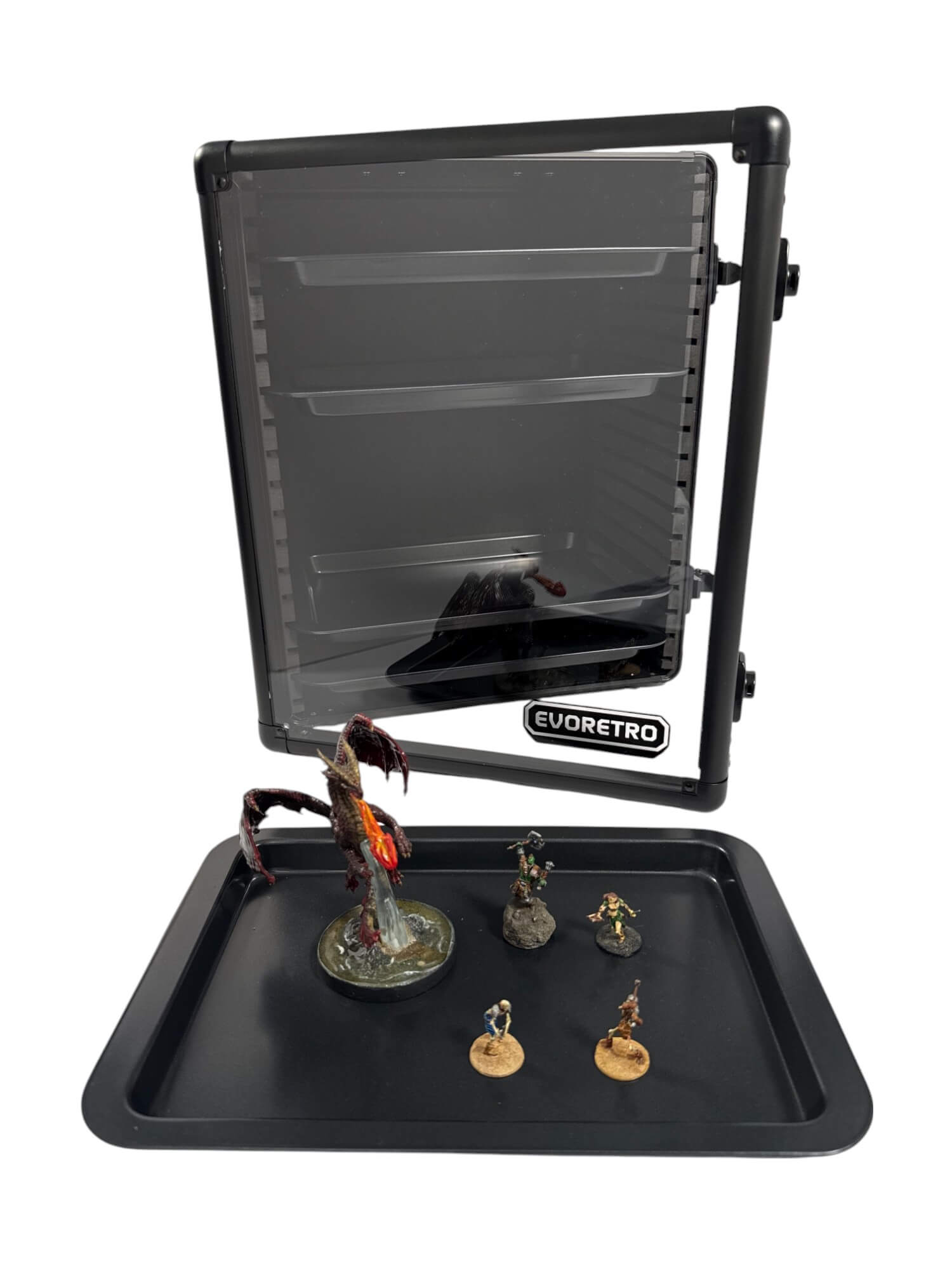 EVORETRO Aluminum Miniatures Display Case with 5 Magnetic Trays - Jack Righteous