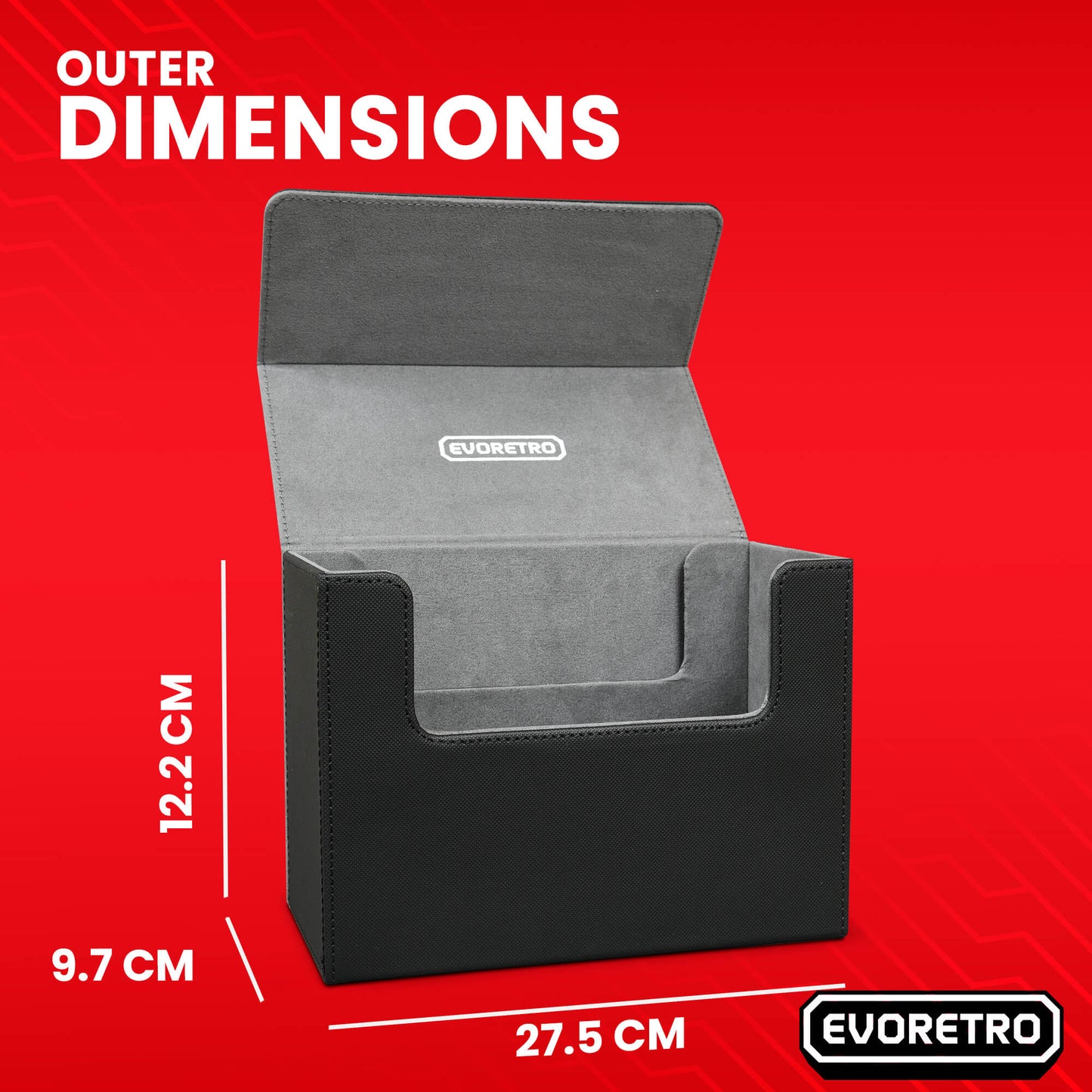 EVORETRO Lightweight Magnetic Card Holder - 180+ Toploaders or 500+ Trading Cards | Black/Grey - Jack Righteous