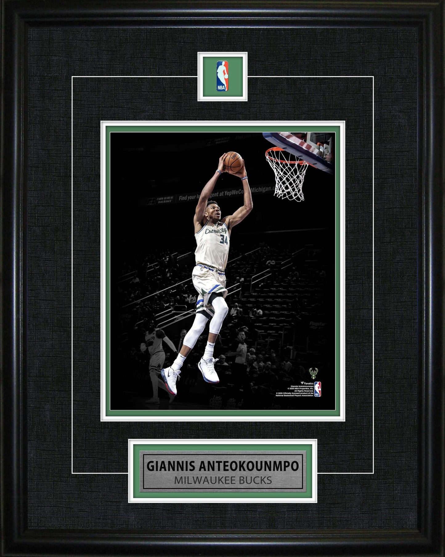 Giannis Antetokounmpo Framed Pin & Plate Bucks - Jack Righteous
