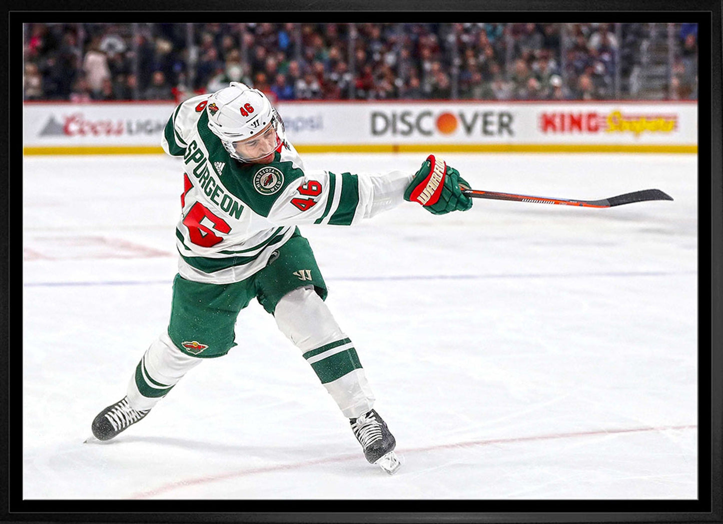 Jared Spurgeon 20x29 Framed Canvas Wild Shooting - H - Jack Righteous