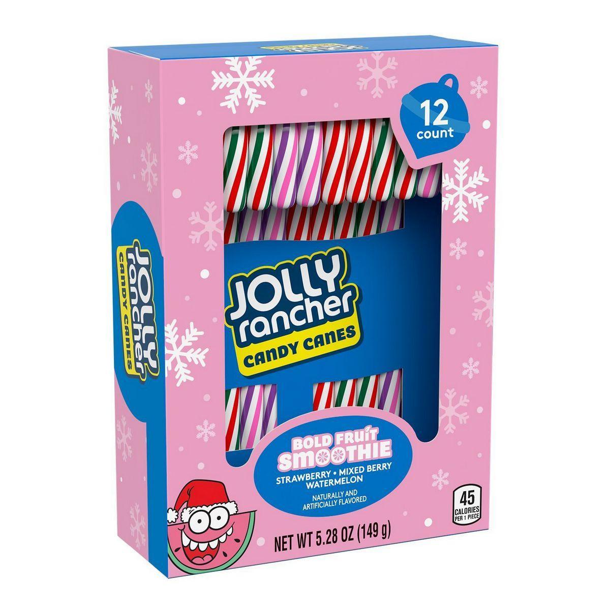 Jolly Rancher Bold Fruit Smoothie Candy Canes - 12 Pack