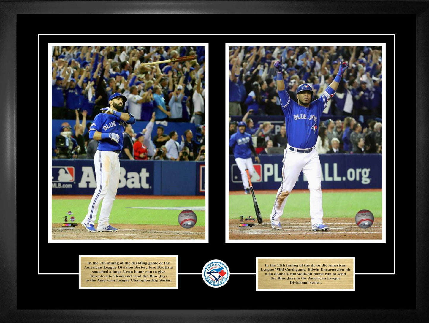 Jose Bautista and Edwin Encarnacion Toronto Blue Jays Framed 8x10 Homerun Celebrations Photos - Jack Righteous