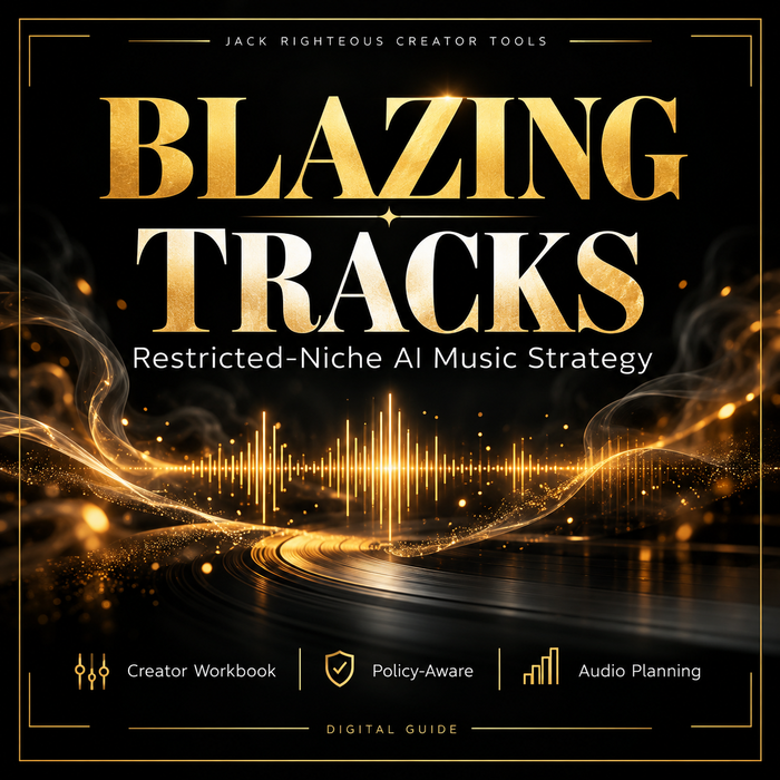 Blazing Tracks 2026 restricted-niche AI music strategy workbook cover