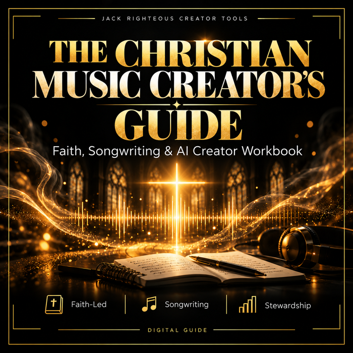 The Christian Music Creator's Guide 2026 cover: faith songwriting and AI creator workbook