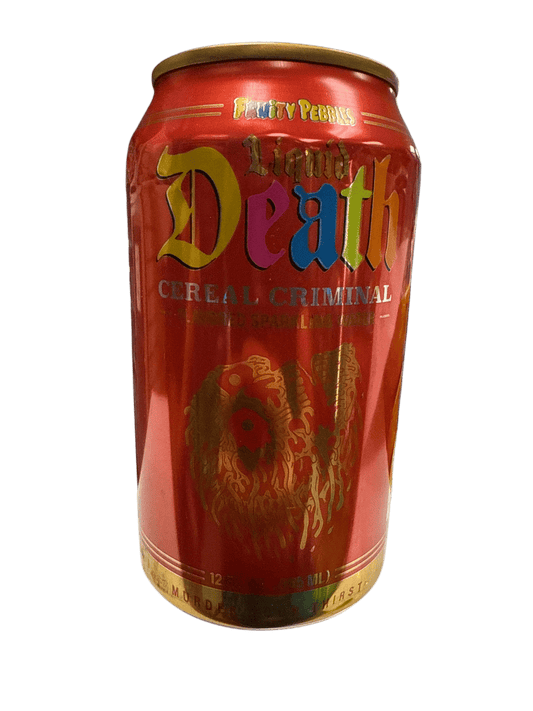 Liquid Death Limited Edition Cereal Criminal Fruity Pebbles Flavour 355ML - U.S Edition - Jack Righteous