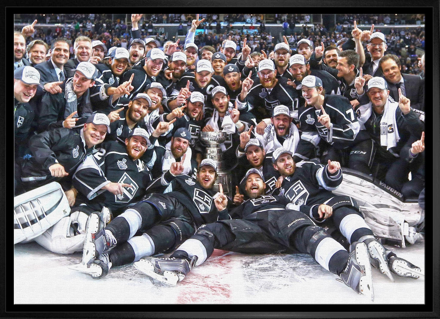 Los Angeles Kings 20x29 Framed Canvas 2014 Stanley Cup - Jack Righteous
