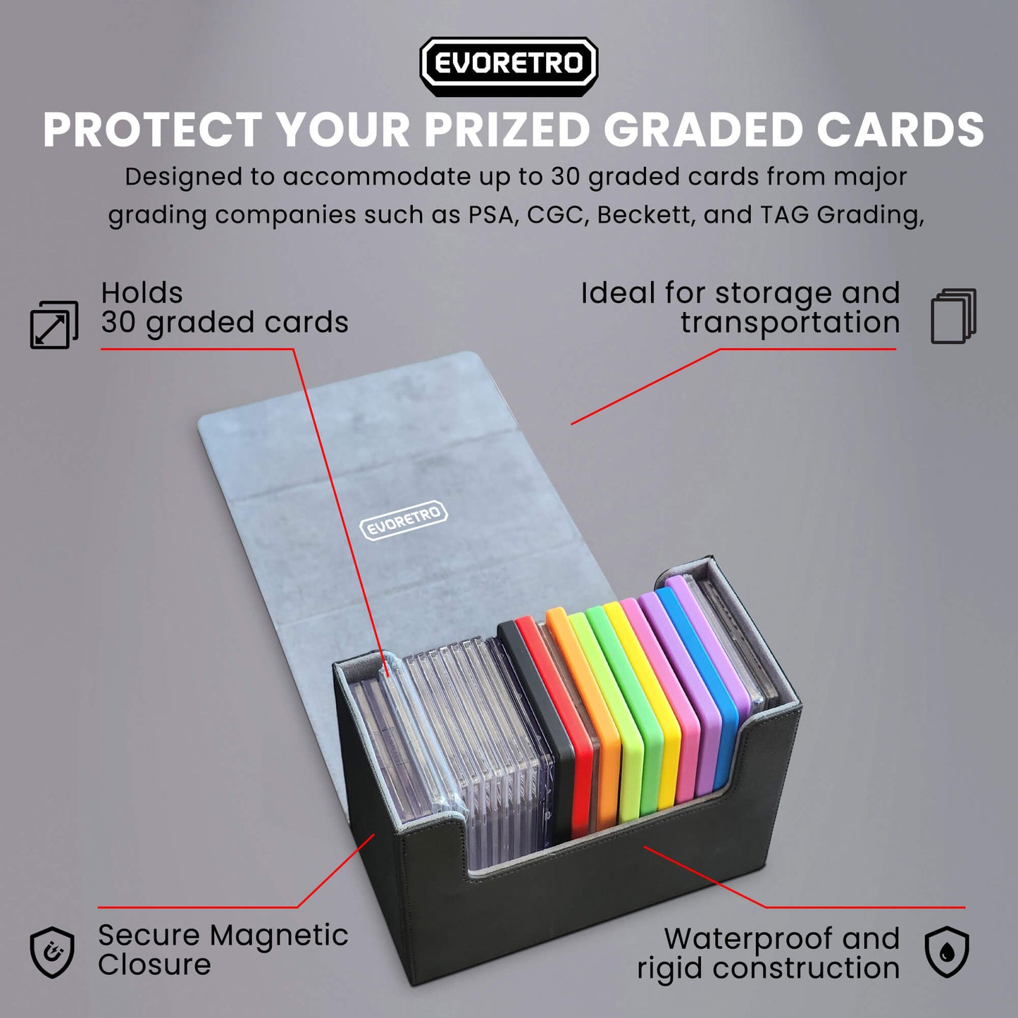 Magnetic Graded Card Deck Storage for 30 Graded Card - Jack Righteous