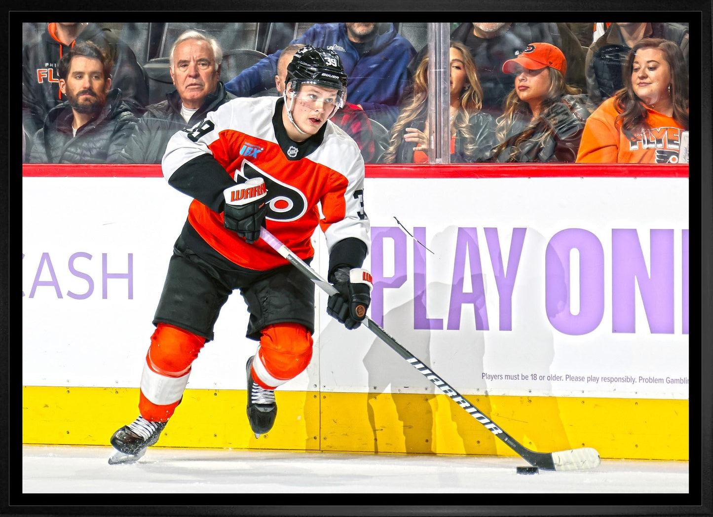 Matvei Michkov 20x29 Framed Canvas Philadelphia Flyers - Jack Righteous
