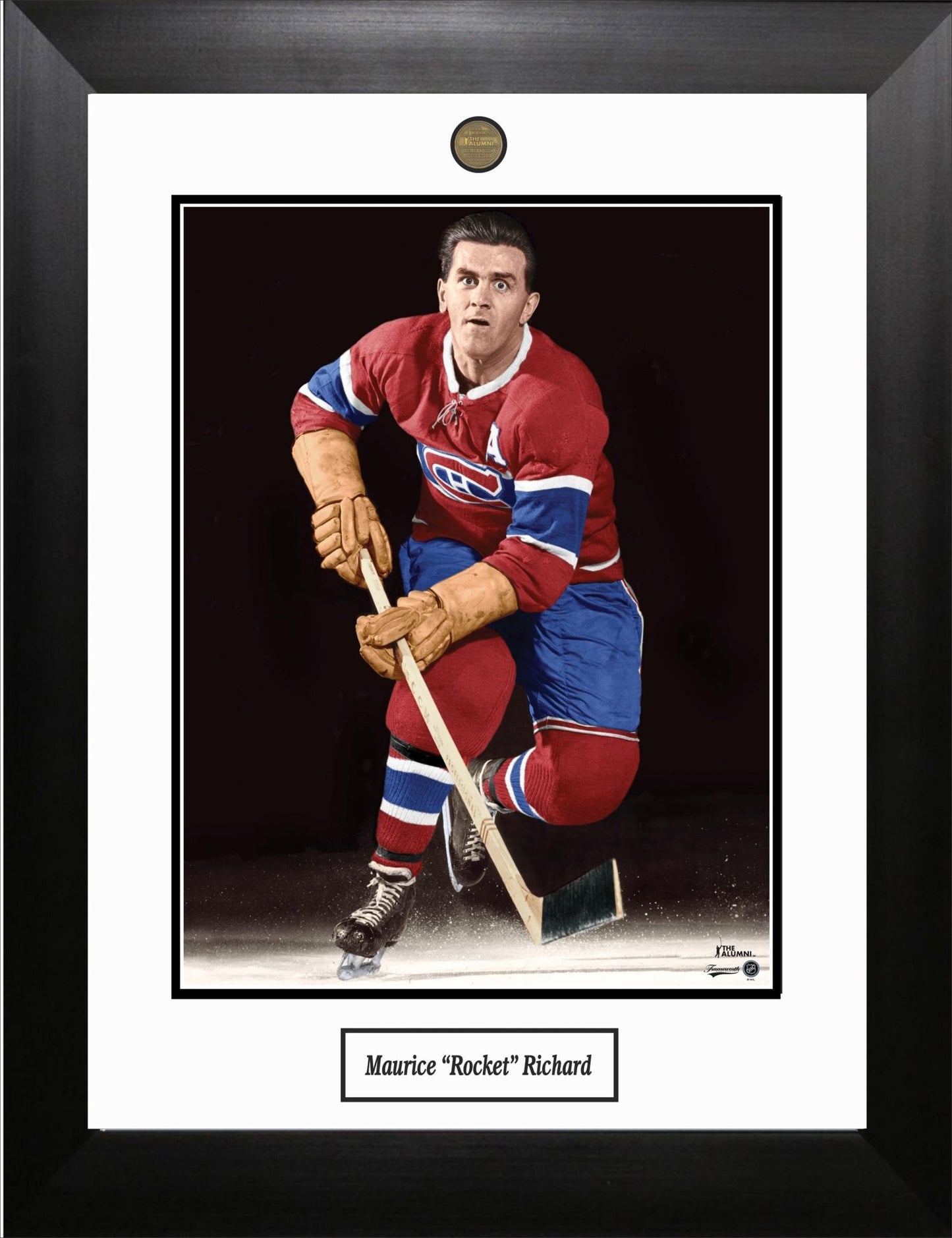 Maurice Richard Framed Photo with Alumni Coin - Jack Righteous