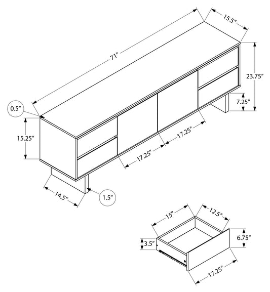 Meuble de téléviseur - Brun simili - bois avec d’entreposage (I2718) - Jack Righteous
