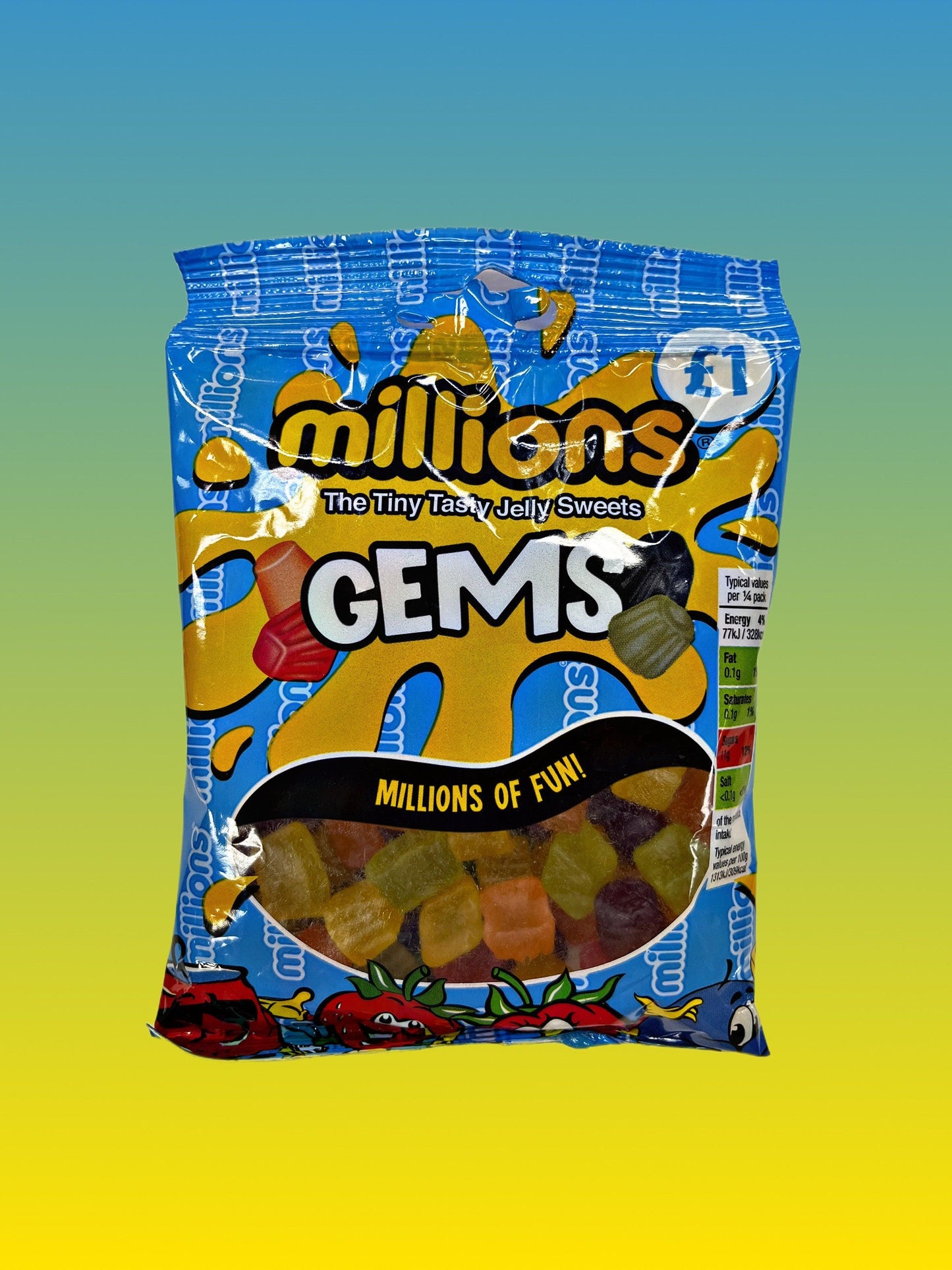 Millions Gems Candy Bag 120G U.K Edition