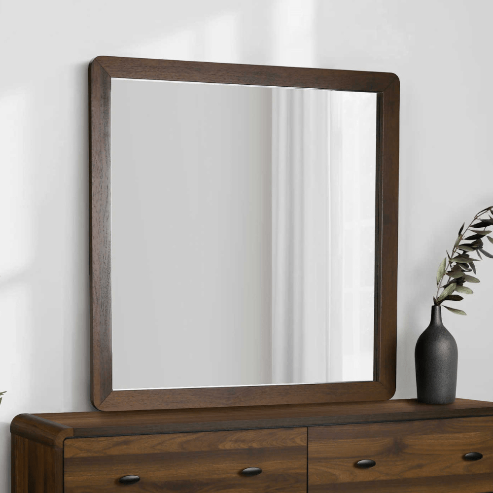 Miroir mural en finition noyer - Monarch (I5232) - Jack Righteous