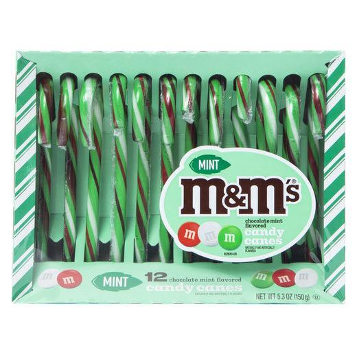 M&M'S Holiday Mint Chocolate Christmas Candy Cane - 12 Count - U.S Edition - Jack Righteous