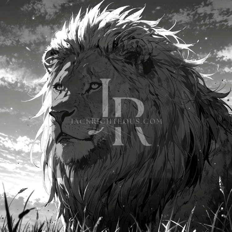 Monochromatic Majestic Lion Art Pack - 8 High - Res Digital Illustrations - Jack Righteous