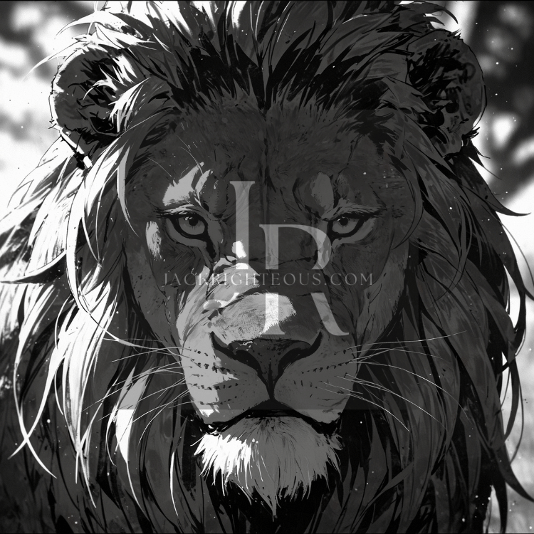 Monochromatic Majestic Lion Art Pack - 8 High - Res Digital Illustrations - Jack Righteous