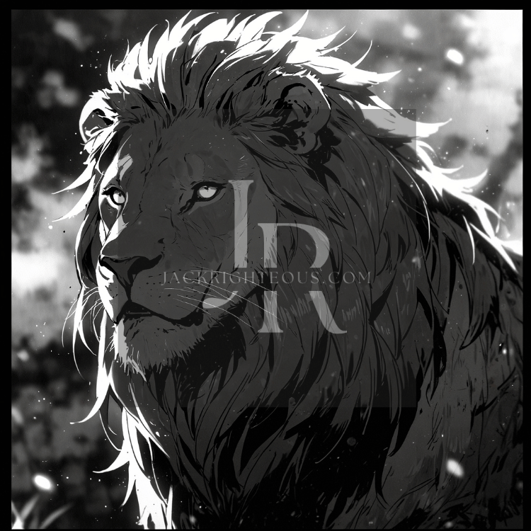 Monochromatic Majestic Lion Art Pack - 8 High - Res Digital Illustrations - Jack Righteous