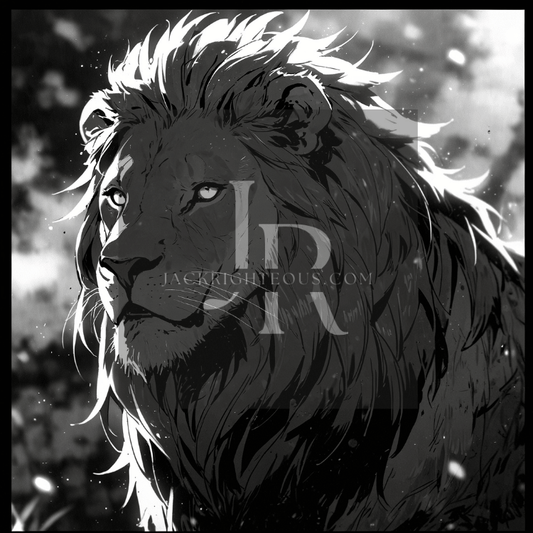 Monochromatic Majestic Lion Art Pack - 8 High - Res Digital Illustrations - Jack Righteous