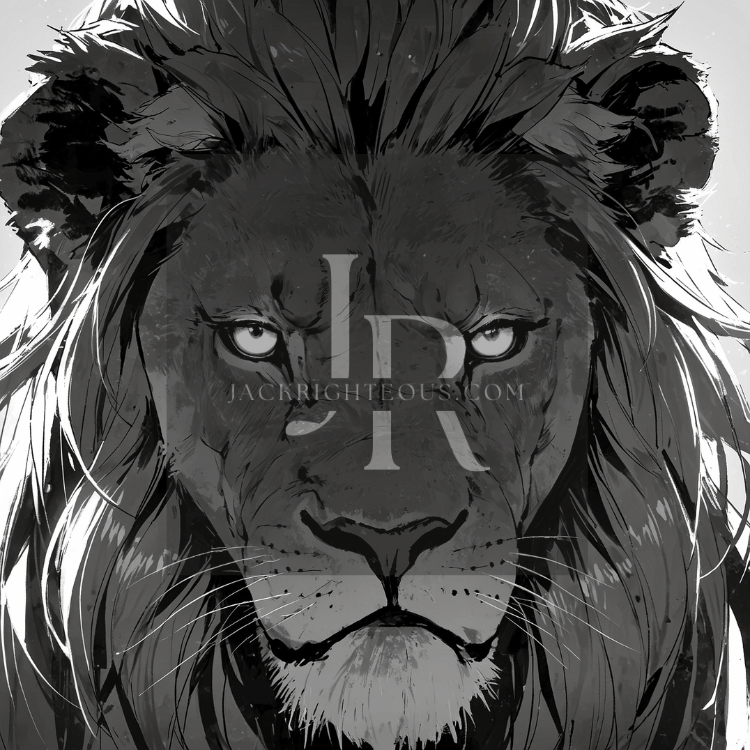 Monochromatic Majestic Lion Art Pack - 8 High - Res Digital Illustrations - Jack Righteous