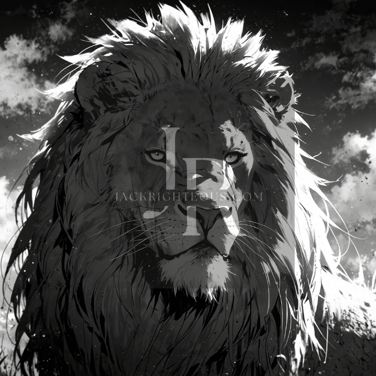 Monochromatic Majestic Lion Art Pack - 8 High - Res Digital Illustrations - Jack Righteous