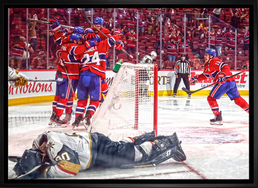 Montreal Canadiens Framed 20x29 Game - Winning Goal Canvas - Jack Righteous