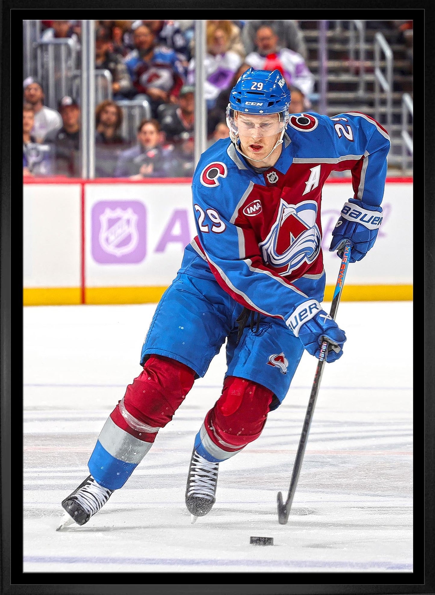 Nathan MacKinnon 20x29 Framed Canvas Colorado Avalanche - Jack Righteous