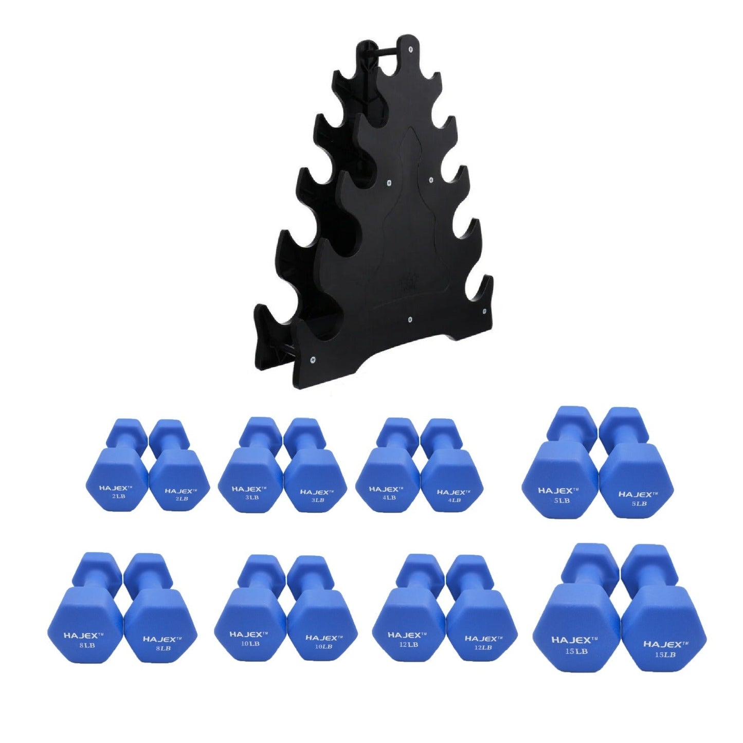 Neoprene Dumbbells Pairs & Sets With Rack - Jack Righteous