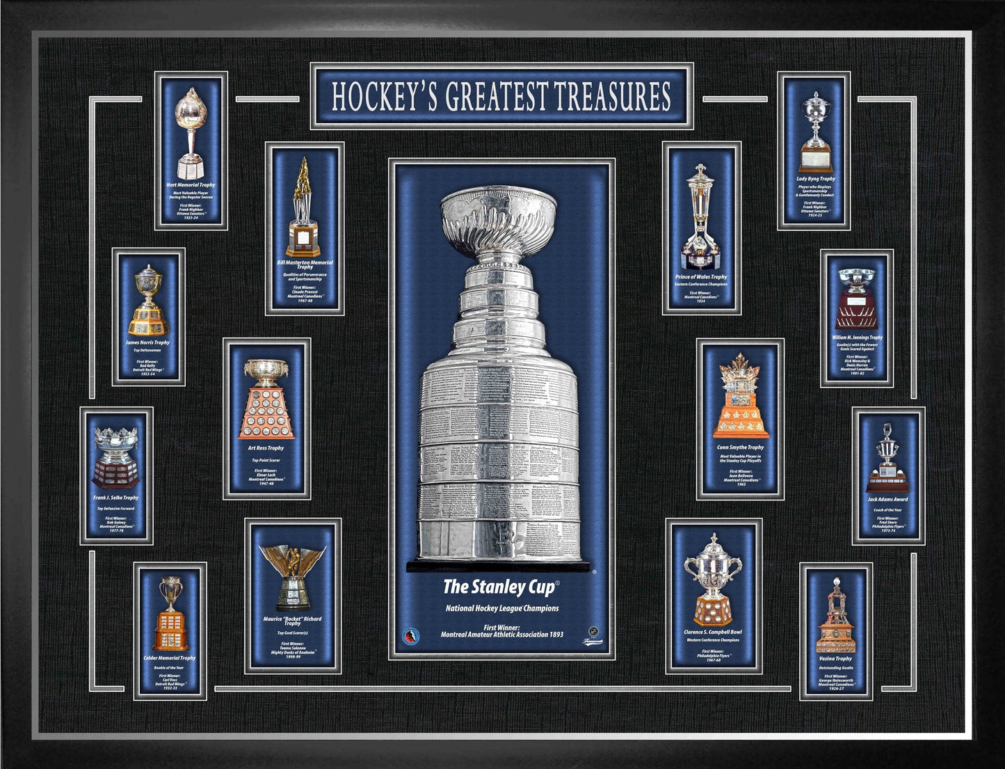 NHL Trophies Framed Print Hockey's Greatest Treasures - Jack Righteous