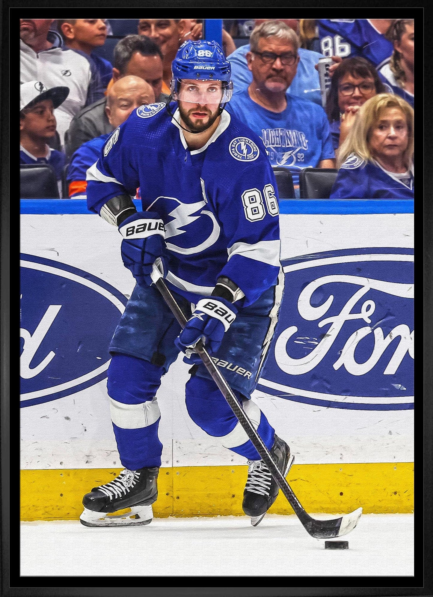 Nikita Kucherov Framed 20x29 Canvas Lightning Action - H - Jack Righteous