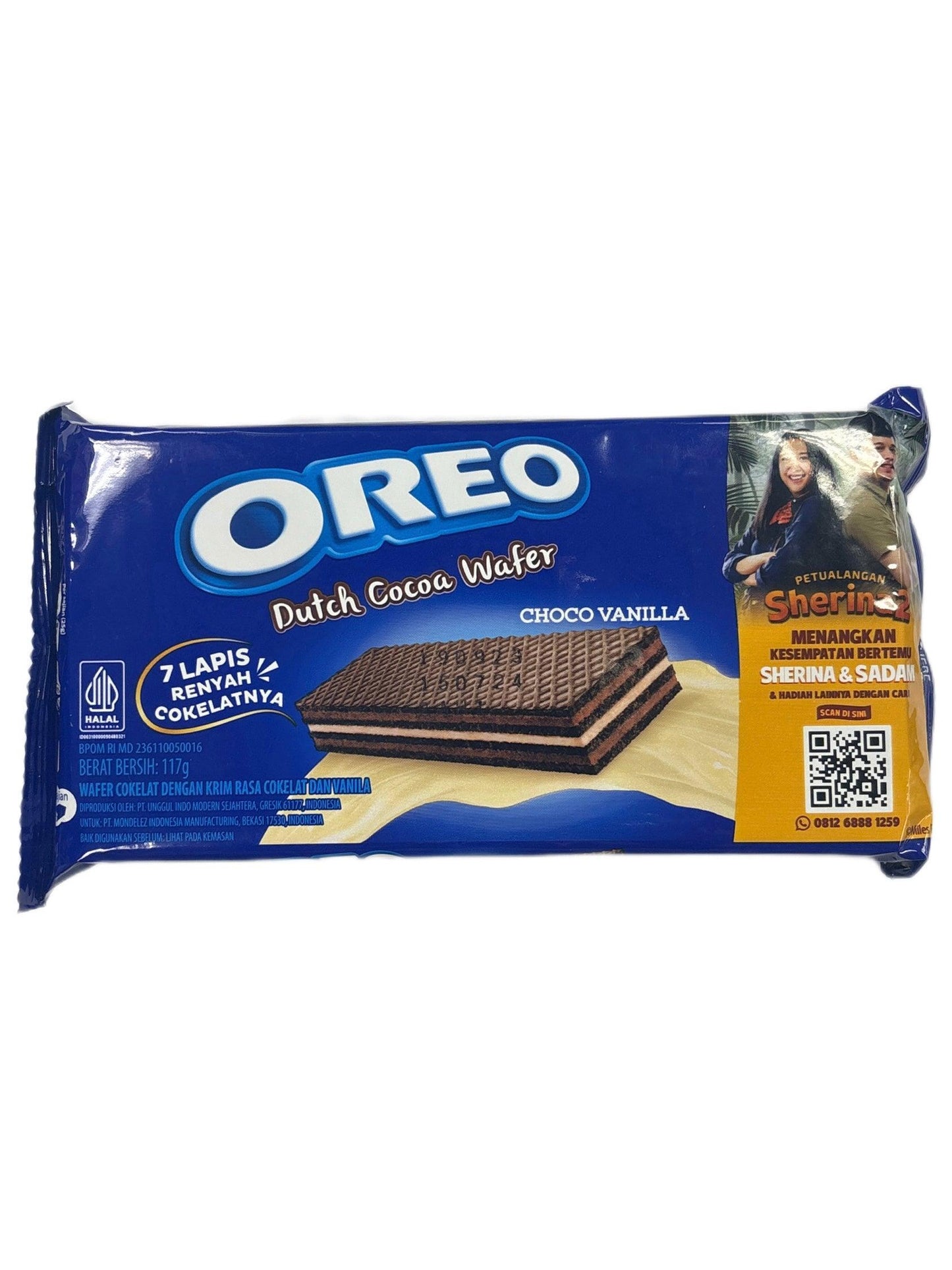 Oreo Dutch Cocoa Wafer Choco Vanilla 117G - Indonesian Edition