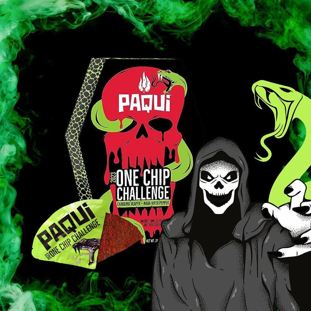 Paqui One Chip Challenge 2023, Hottest Chip Made with Carolina Reaper and Naga Viper Peppers