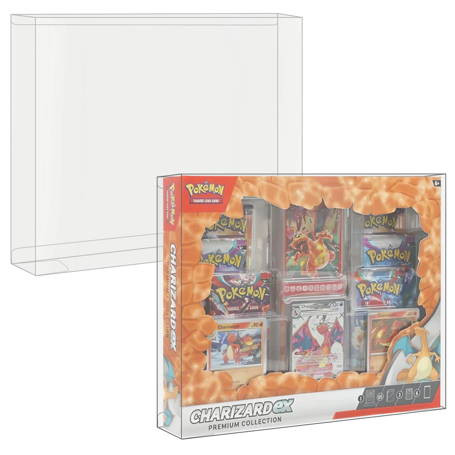 Pokemon Collection Box Protector – Charizard EX Fit (5 Pack) - Jack Righteous