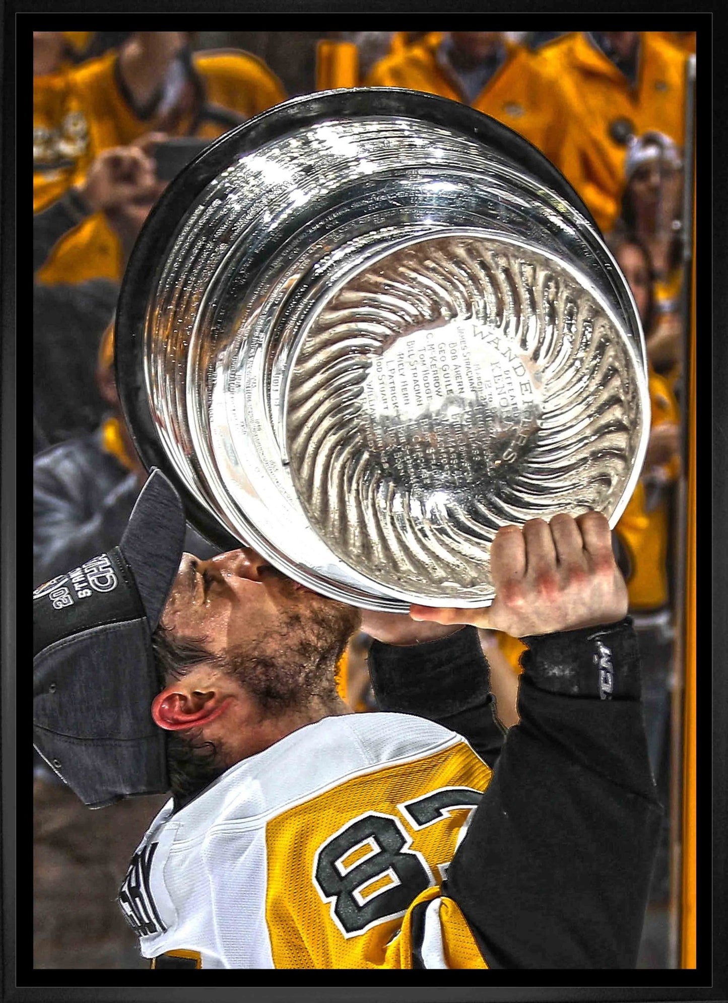 Sidney Crosby Pittsburgh Penguins Framed 20x29 Kissing Cup Canvas - Jack Righteous