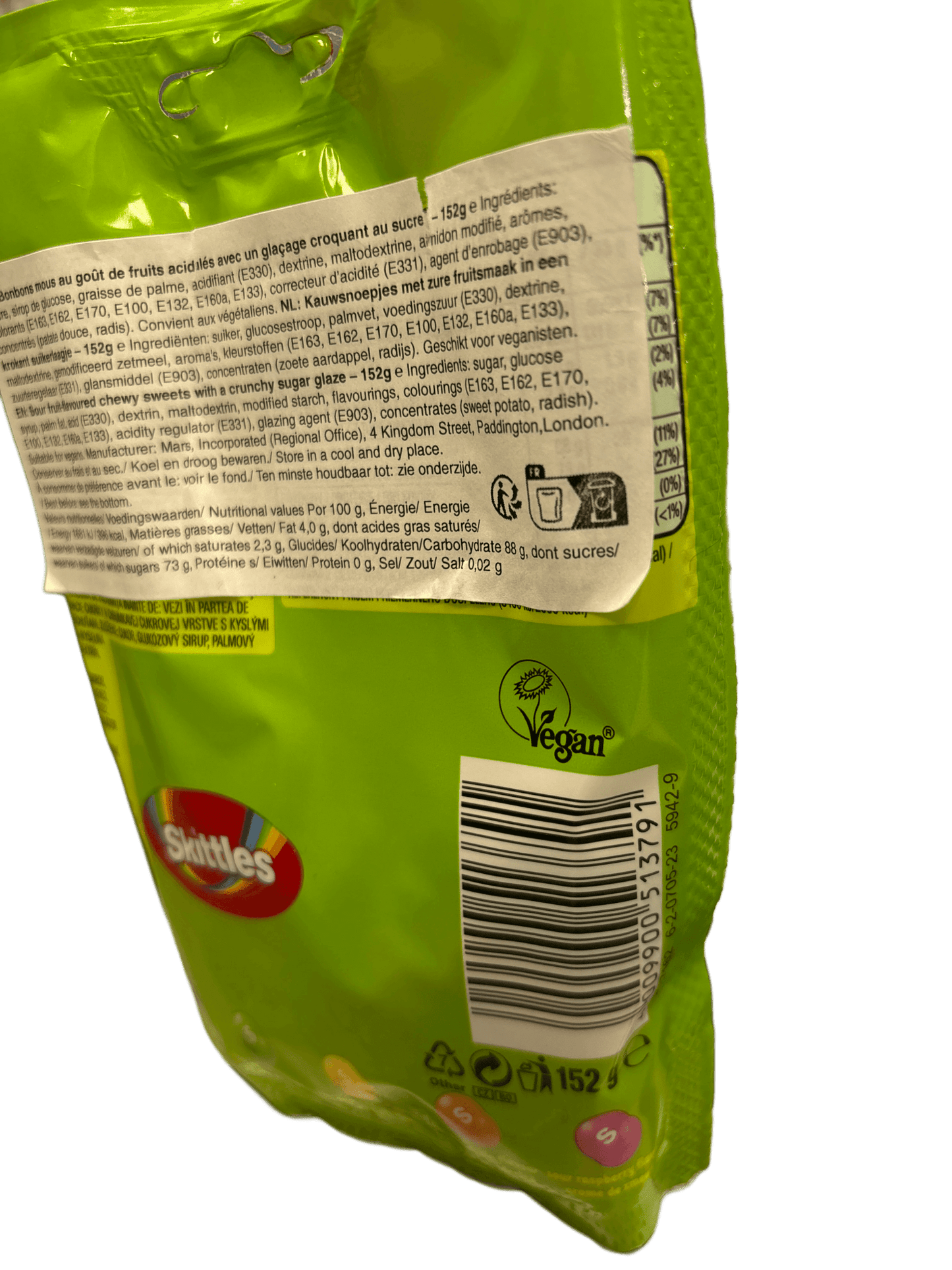 Skittles Crazy Sours Candy Bag - 152G - U.K Edition - Jack Righteous