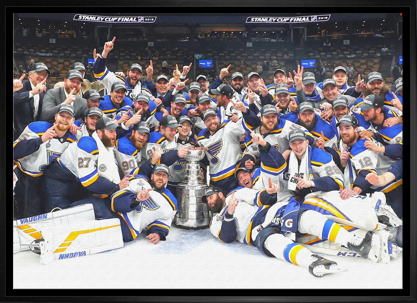 St. Louis Blues 20x29 Framed Canvas 2019 Stanley Cup - Jack Righteous